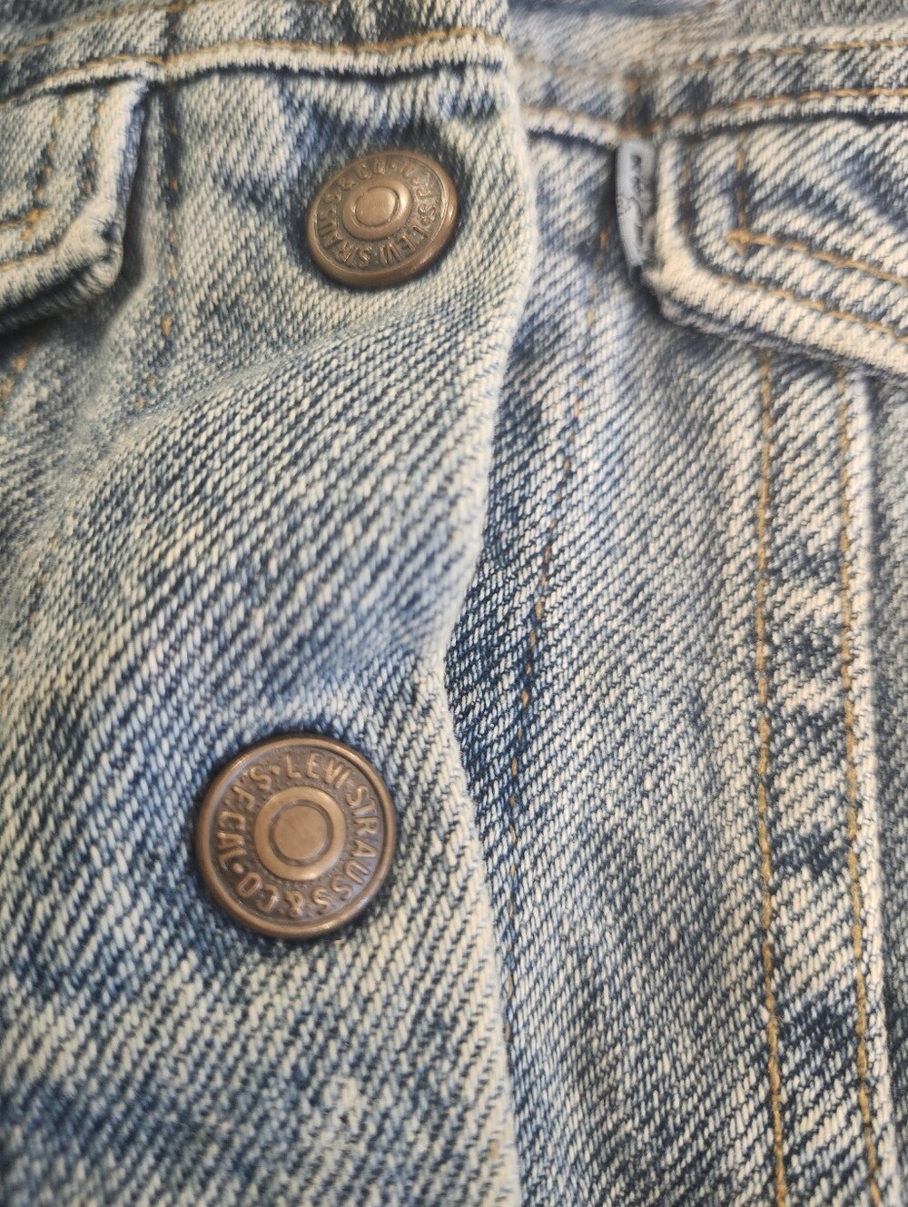 Vintage 90's Kid's Levi's Denim Trucker Jacket 3T Made In USA Like New - Picture 6 of 7